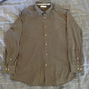 John Henry Men's Striped Black Shirt - Size Medium